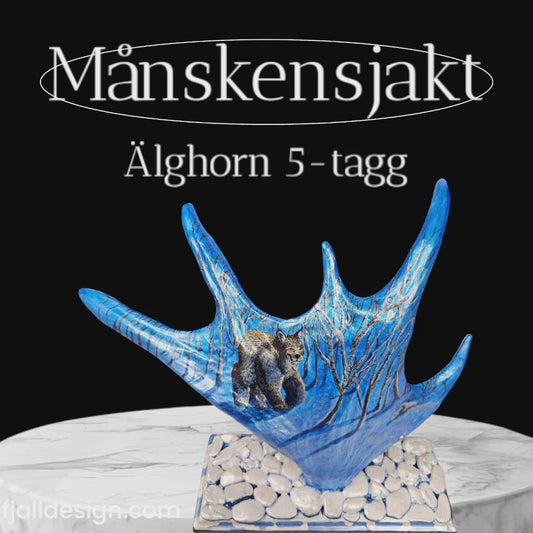 Månskensjakt - Motivmålning på älghorn